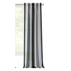 Ombre Rod Pocket Window Curtain Panel - 50x84 - Black/Silver